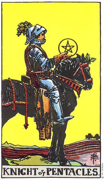 Cavalerul de Monede - carte Rider Waite