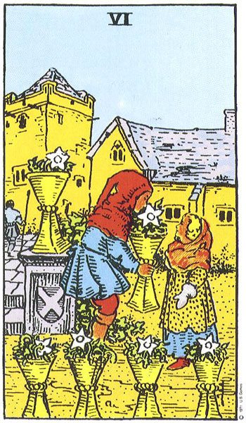 Șase de Cupe - carte Rider Waite