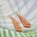 Cercei din Cupru - Model Geometric în Straturi - imagine 2