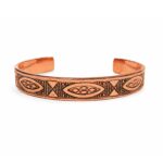 Brățară din Cupru - Model Geometrie Tribală - Reglabilă