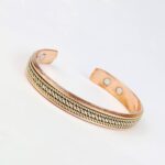 Brățară din Cupru cu Magneți - Model Împletitură Bicoloră