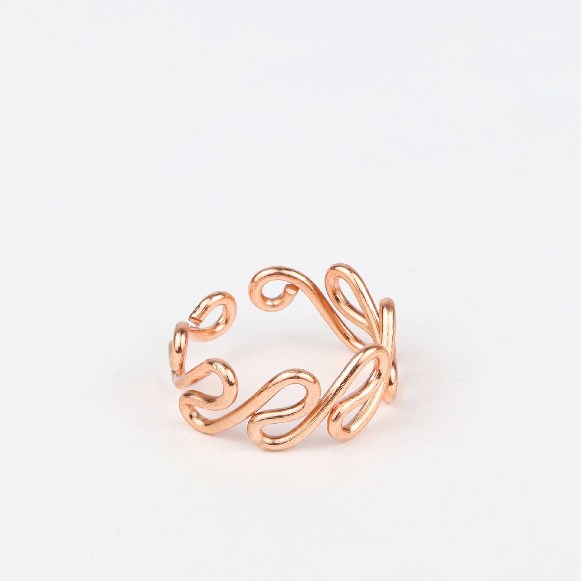 copper-ring-design-22 Inel din Cupru - Model Spirală Fluidă - Reglabil - imagine 1